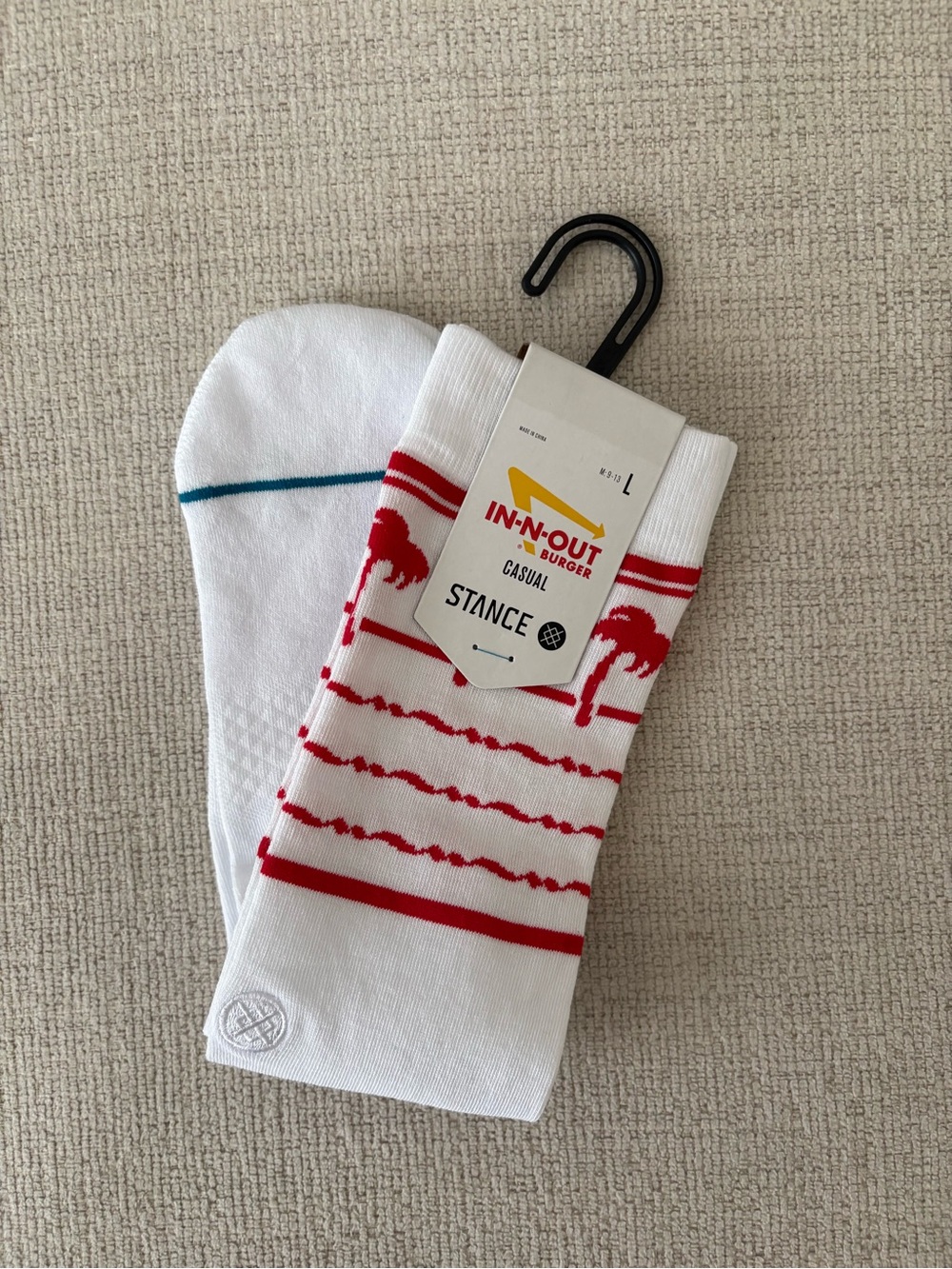 Stance x IN-N-OUT White & Red Casual Crew Socks